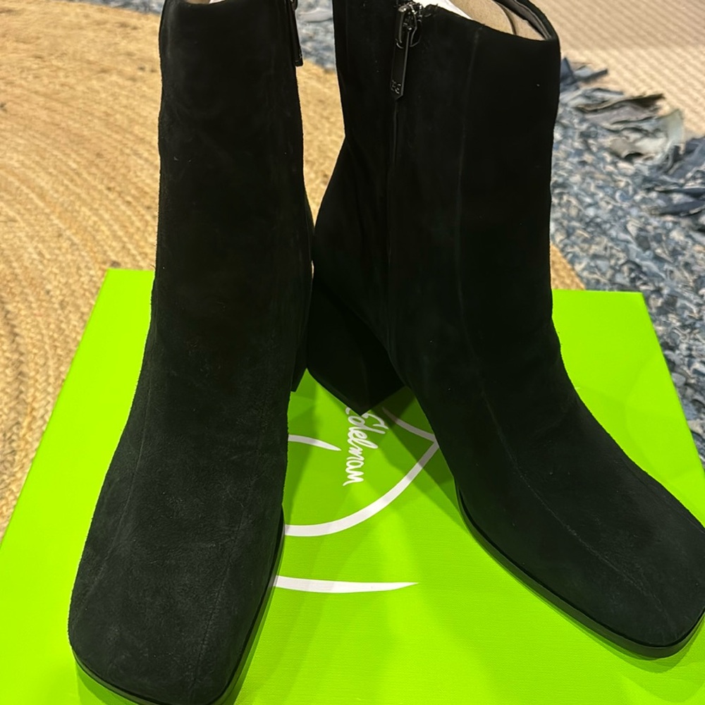 SAM EDELMAN BLACK SUEDE BOOTS BRAND NEW IN BOX SIZE 8's-GORGEOUS!
